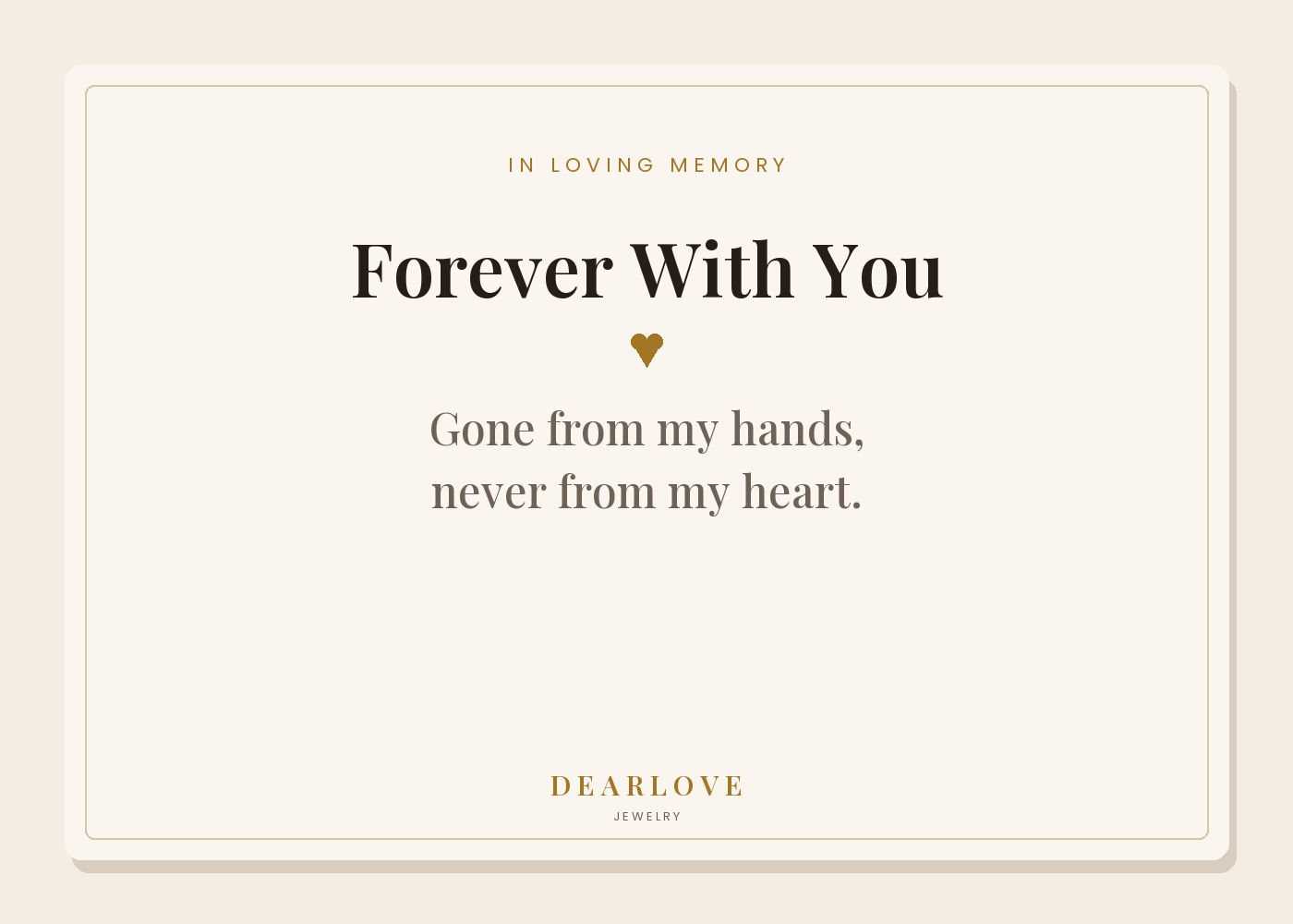 Keepsake message card included in your gift box