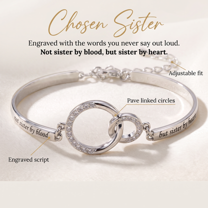 Chosen Sister — Engraved Pavé Bangle