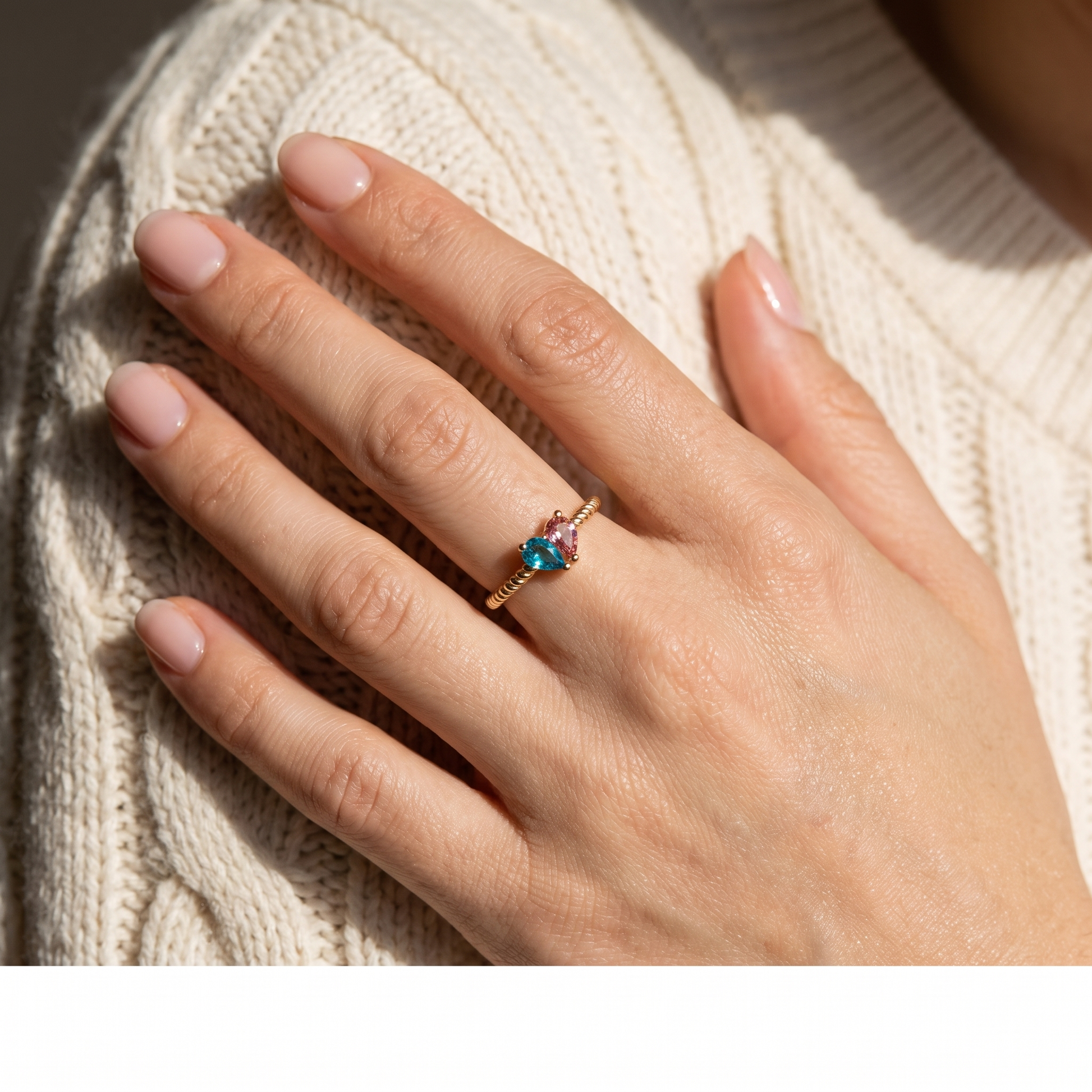 Half My Heart — Mother & Daughter Birthstone Ring