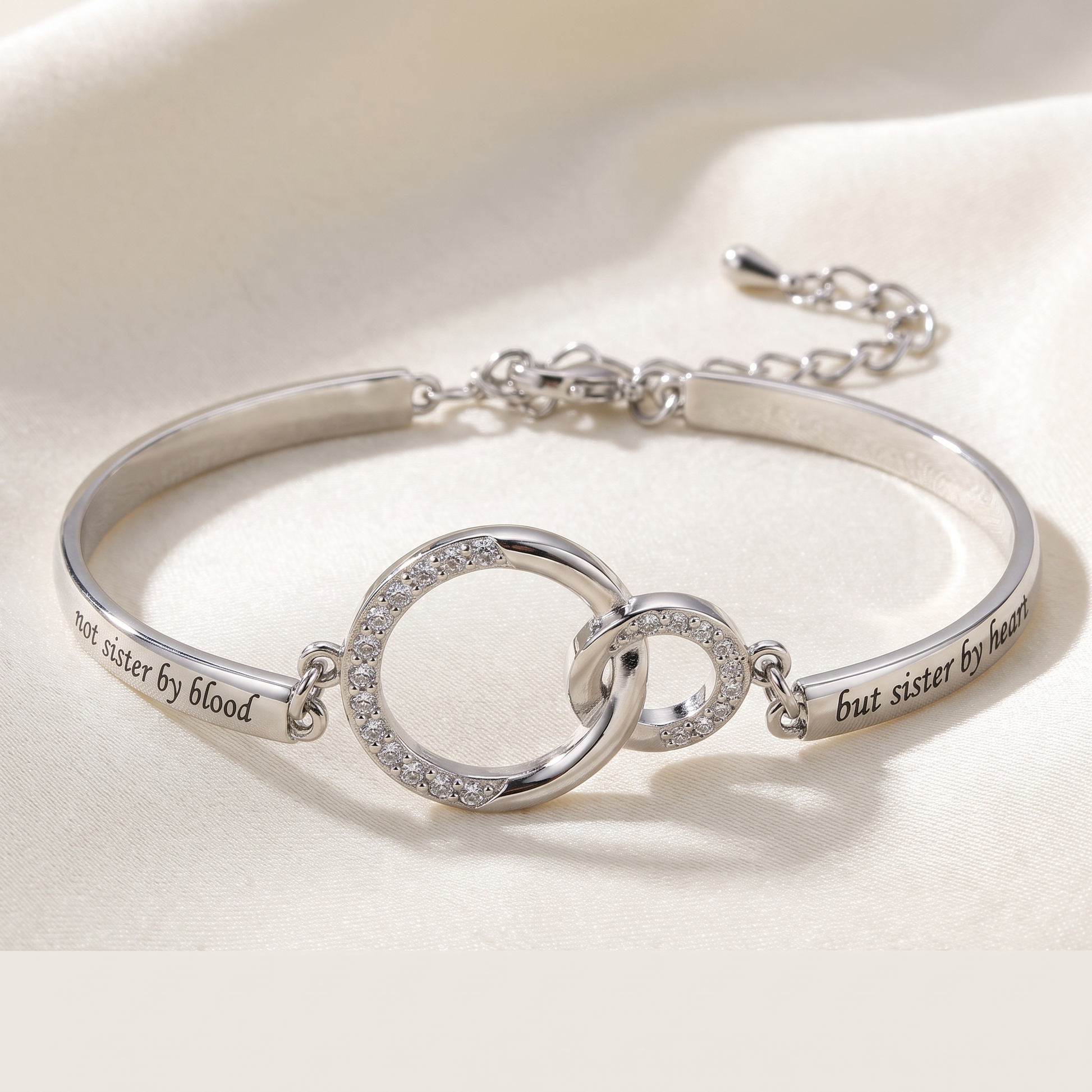 Chosen Sister — Engraved Pavé Bangle