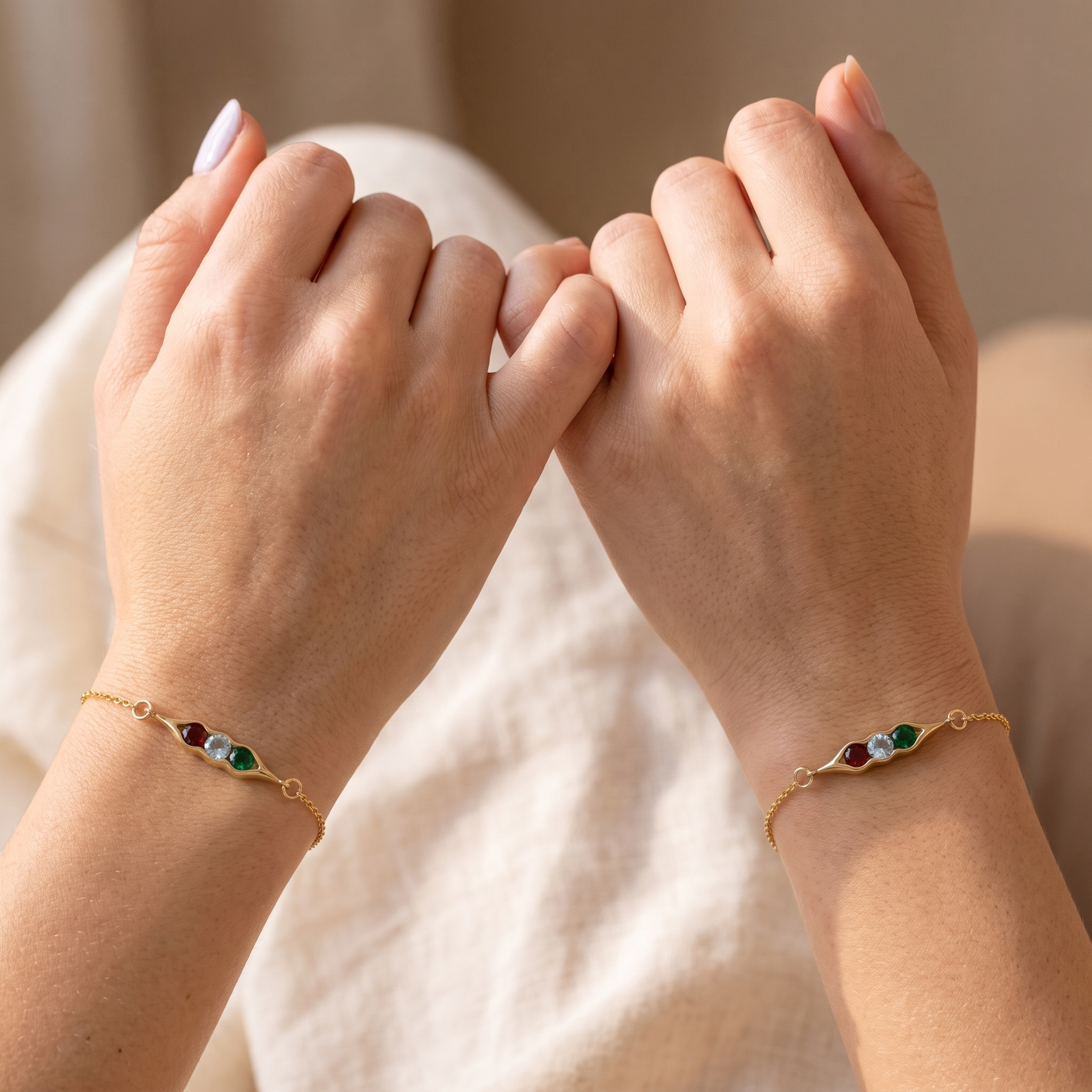 Same Pod — Besties Birthstone Pea Pod Bracelet