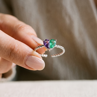 Half My Heart — Mother & Daughter Birthstone Ring