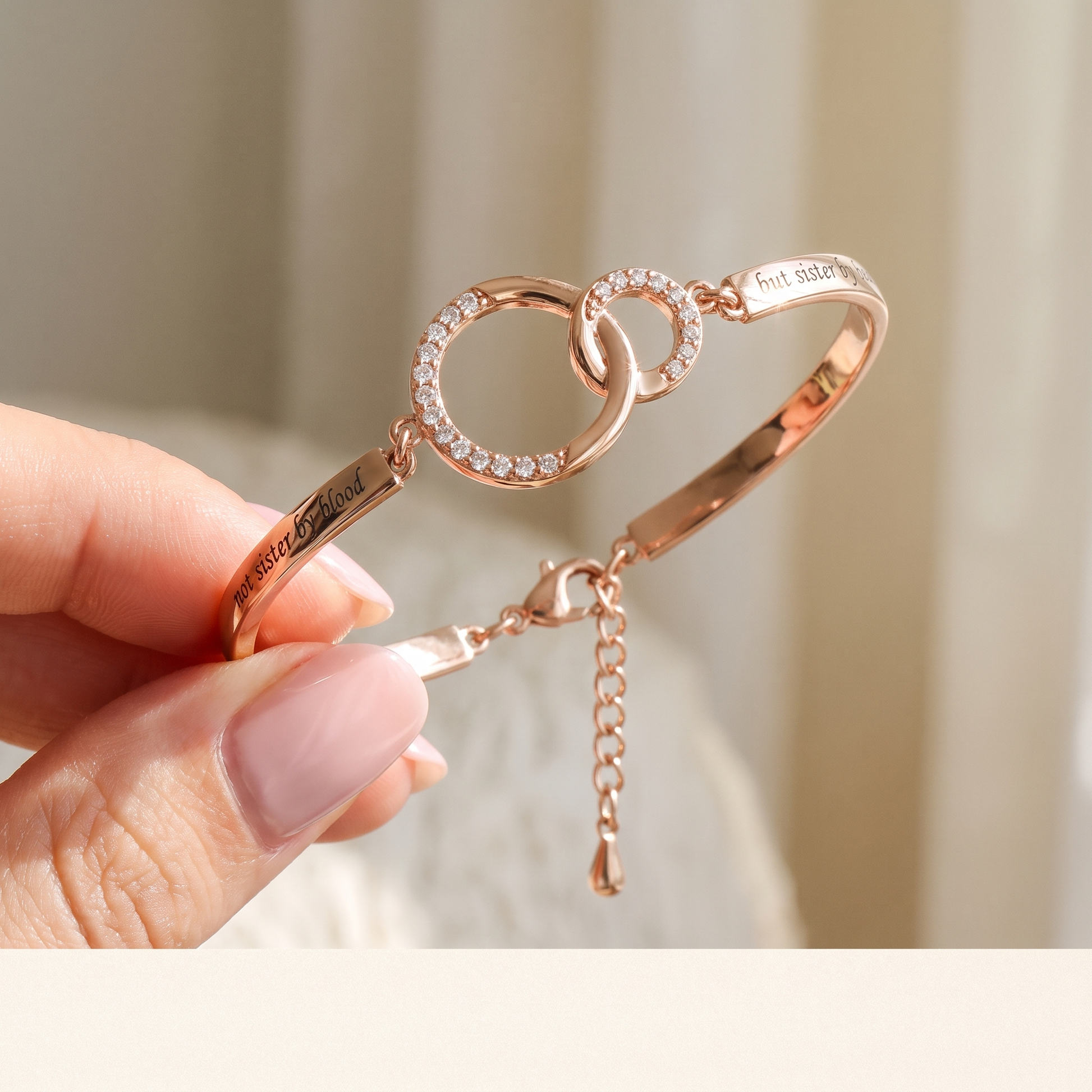 Chosen Sister — Engraved Pavé Bangle
