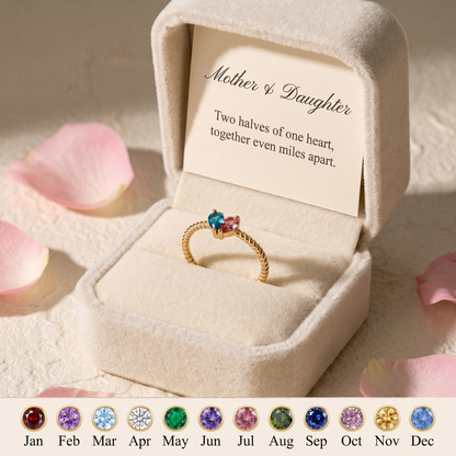 Half My Heart — Mother & Daughter Birthstone Ring