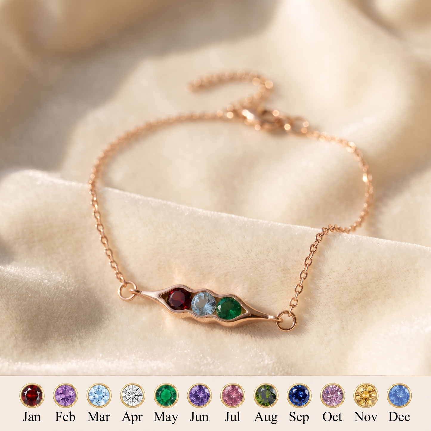 Same Pod — Besties Birthstone Pea Pod Bracelet