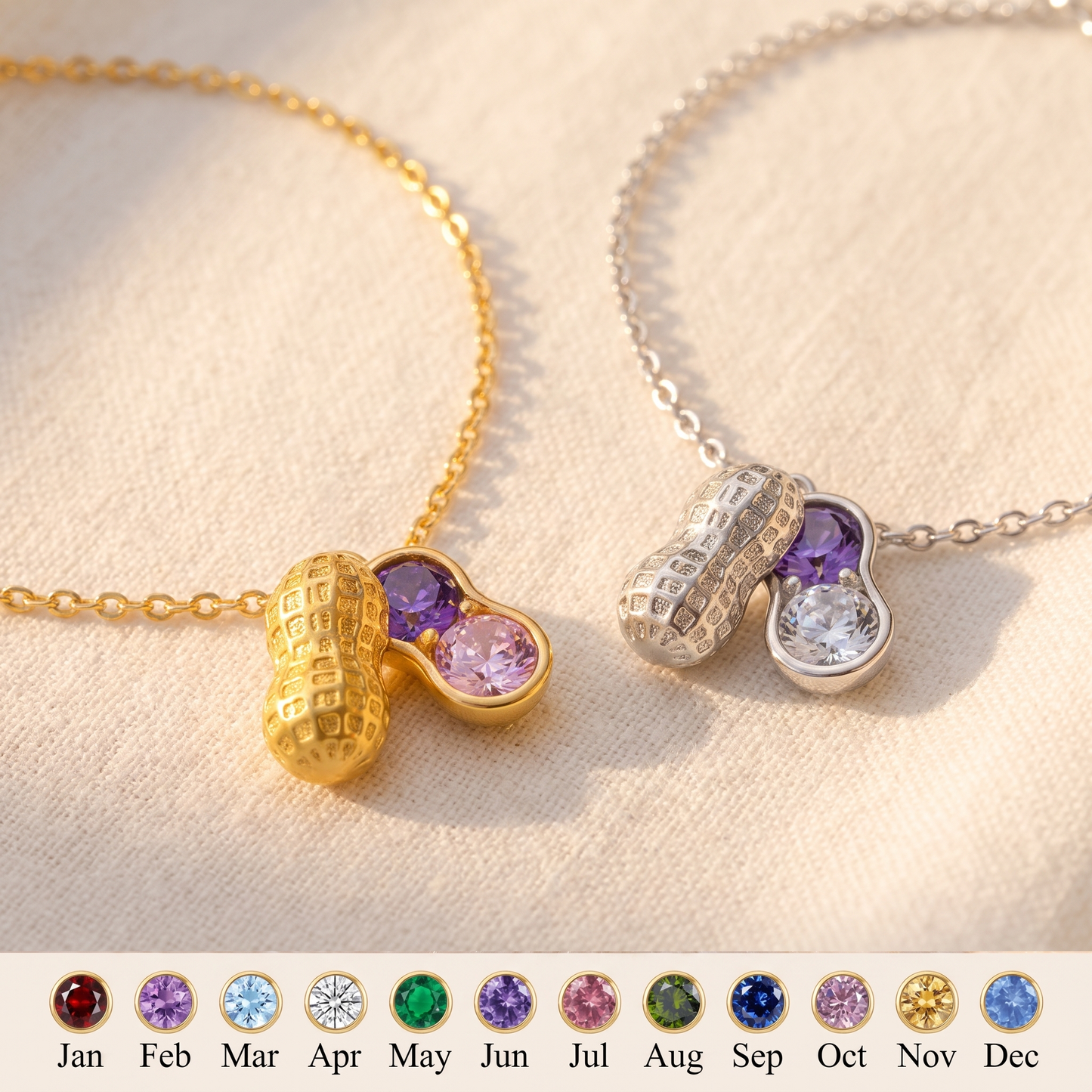 Nuts Together — Besties Birthstone Peanut Bracelet