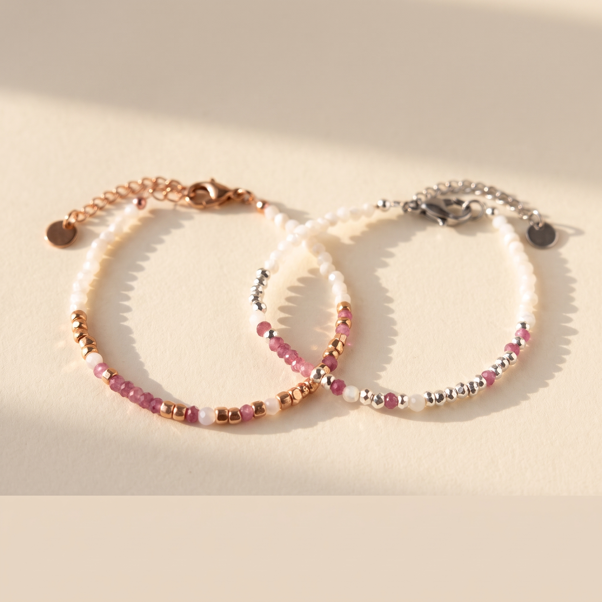 This Is Your Fight — Pink Tourmaline Morse Code Bracelet