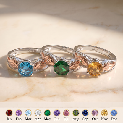Wrapped in Wings — Angel Wing Memorial Birthstone Ring