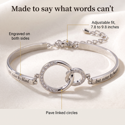 Chosen Sister — Engraved Pavé Bangle