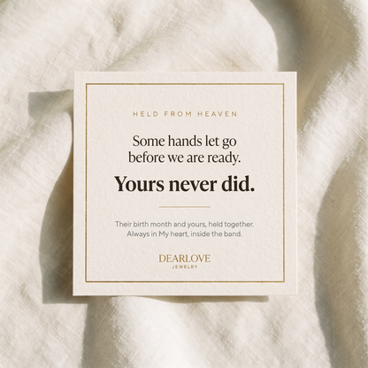 The keepsake card that comes with the ring