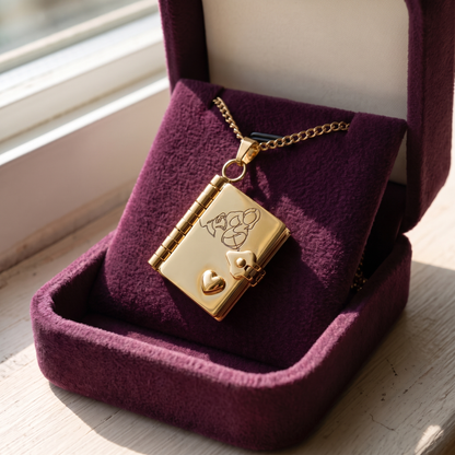The Story of Us in its plum velvet gift box