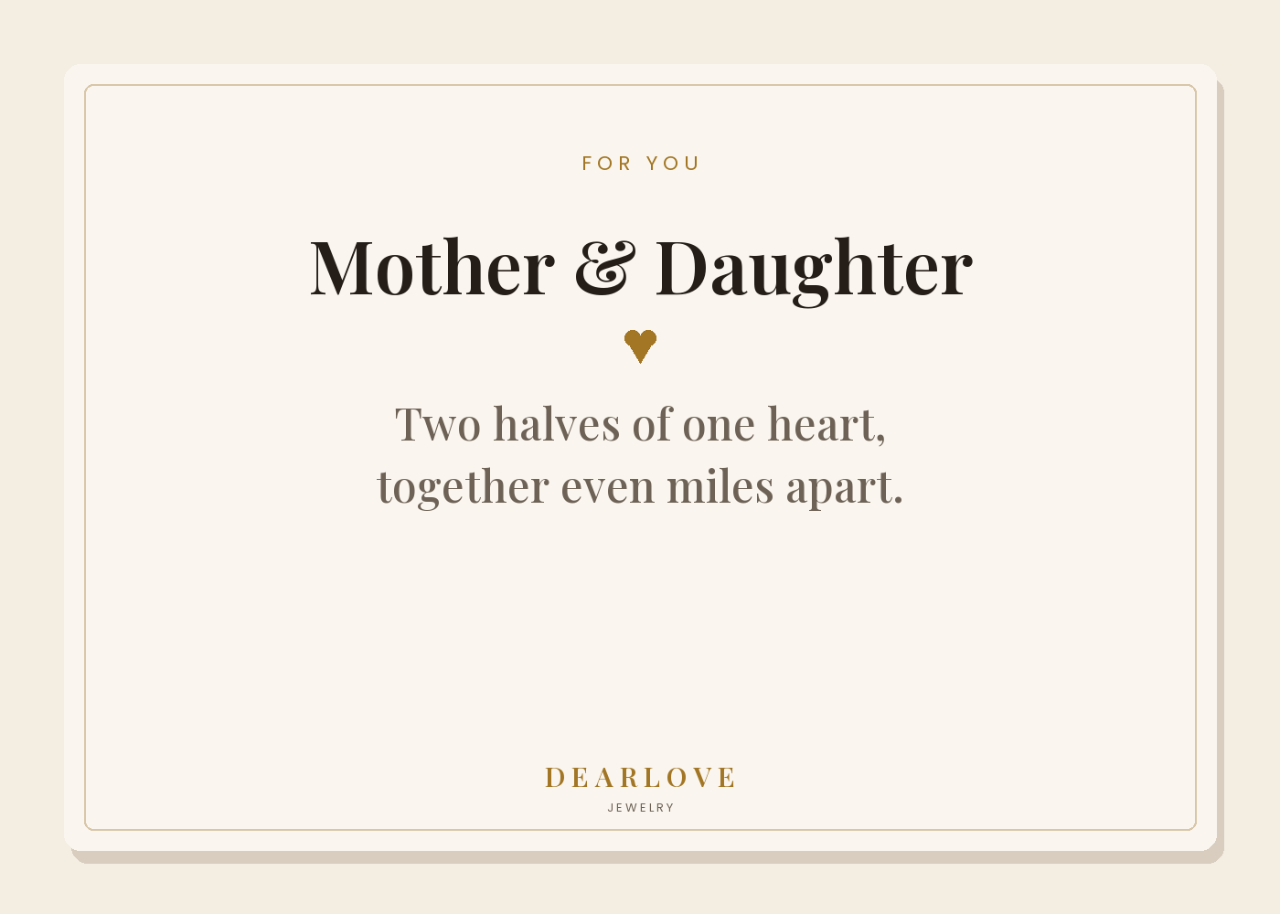 Keepsake message card included in your gift box