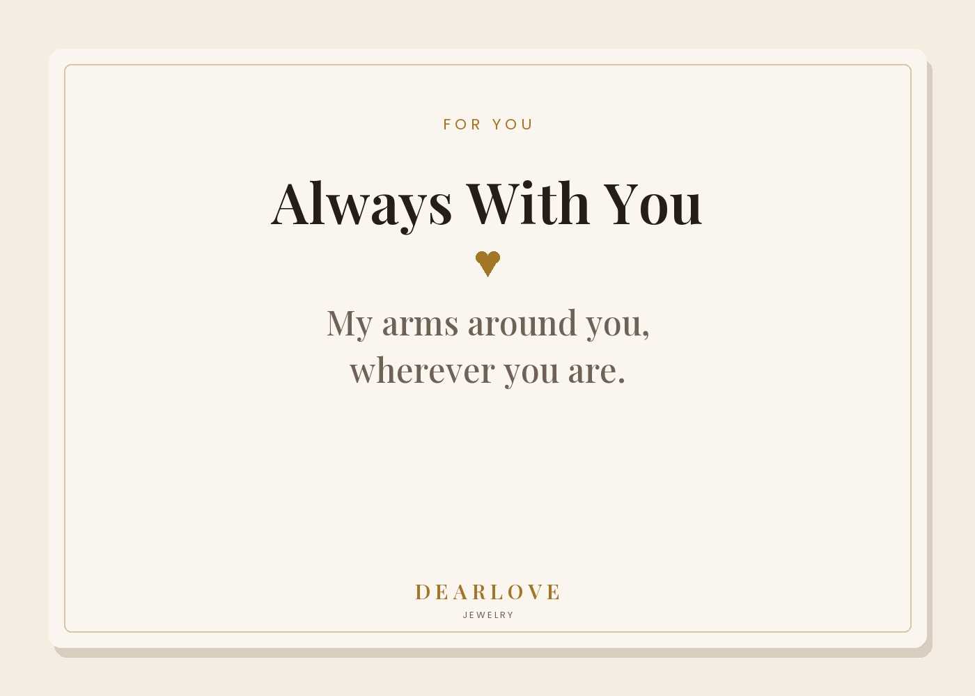 Keepsake message card included in your gift box