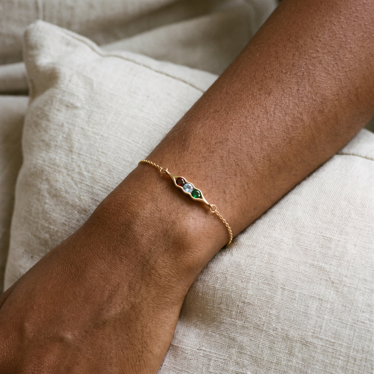 The bracelet worn, second angle