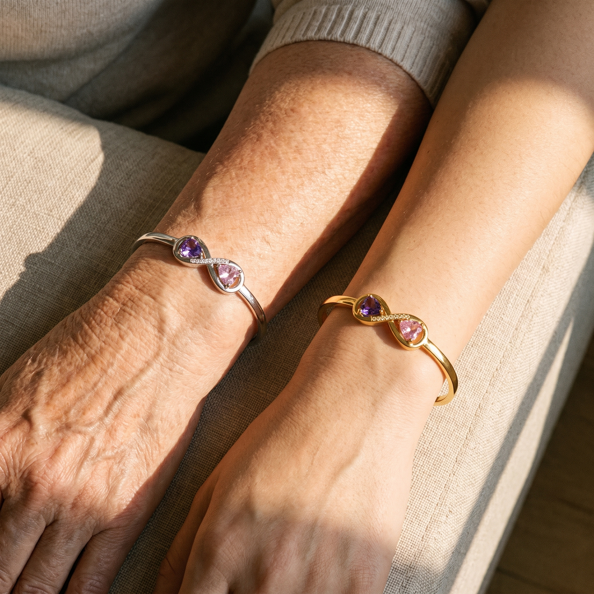A mother and her daughter, each wearing theirs