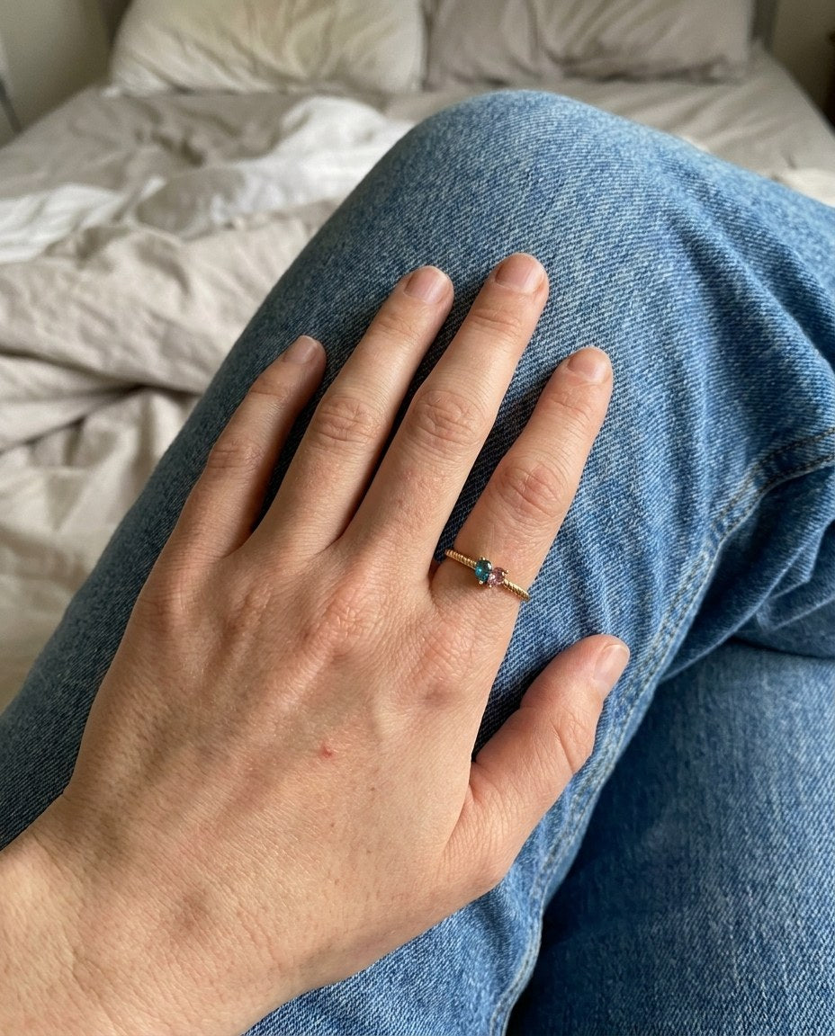 Customer wearing her Dearlove ring